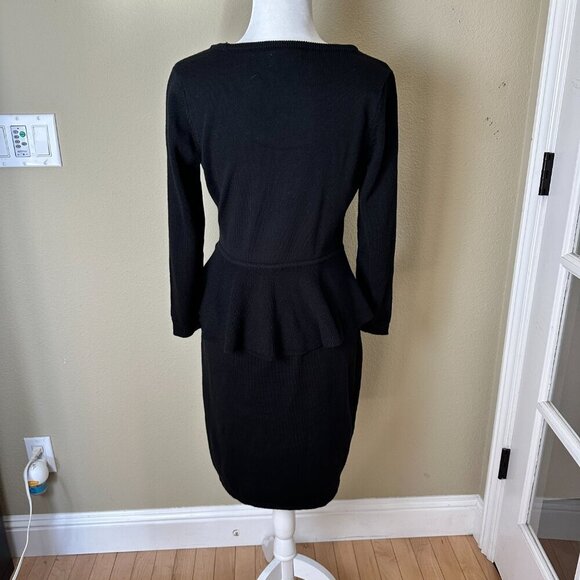 CALVIN KLEIN Sweater Dress with Peplum Scoop Neck Size Medium - Picture 7 of 11